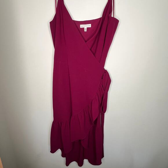 Dress the Population Purple Ruffle Delphine Wrap Dress Size XL - Picture 5 of 9